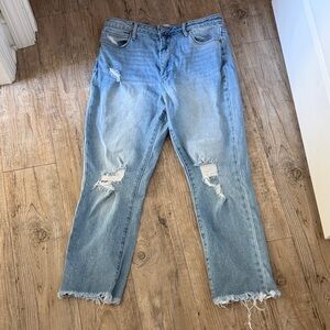 Articles Of Society Light Blue Distressed Straight Leg Jeans